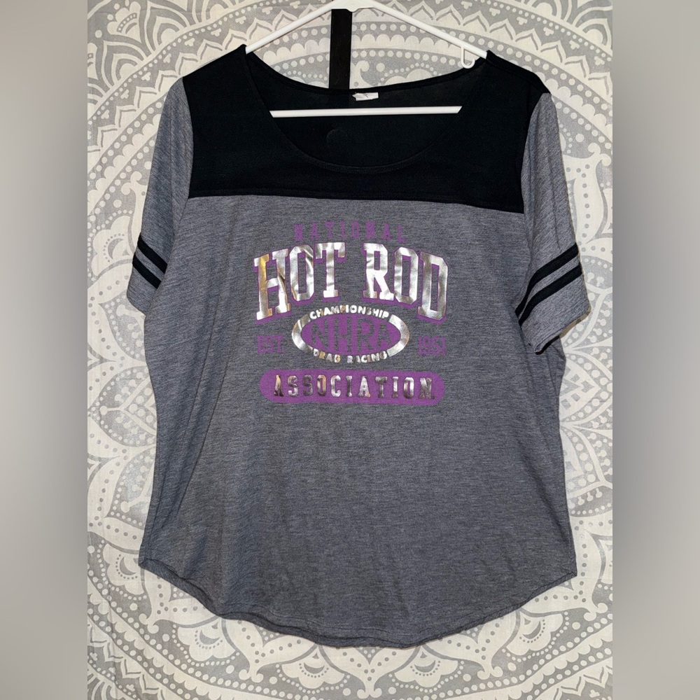 Hot Rod cute! Gray and Black Graphic T-Shirt